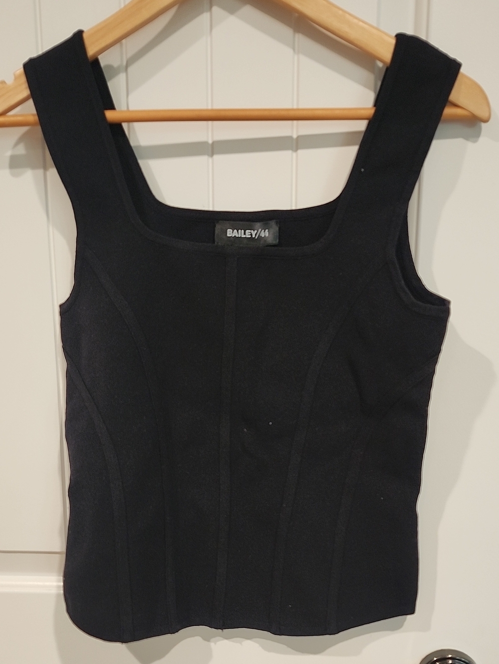 Bailey 44 Black Square-Neck Structured Tank Top